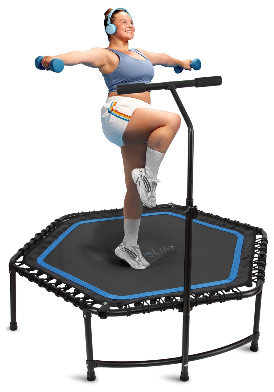 SereneLife SLELT518 40"/50" Mini Trampoline 450/550LBS Fitness Trampoline w/