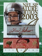 2003 Upper Deck SP Signature Edition Brad Johnson #BJ Red Ink Auto Card #004/100
