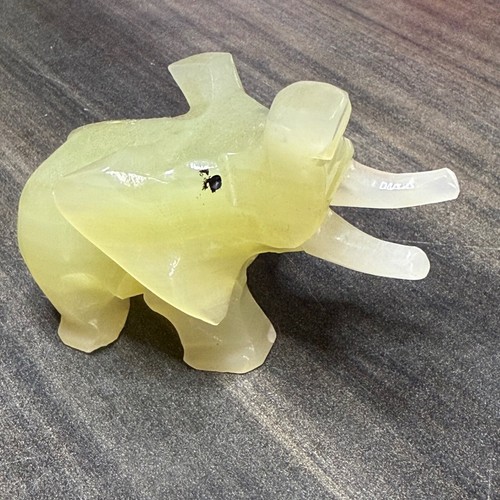 Vintage Elephant Figurine Carved Stone Sculpture Statue Collectible Estate
