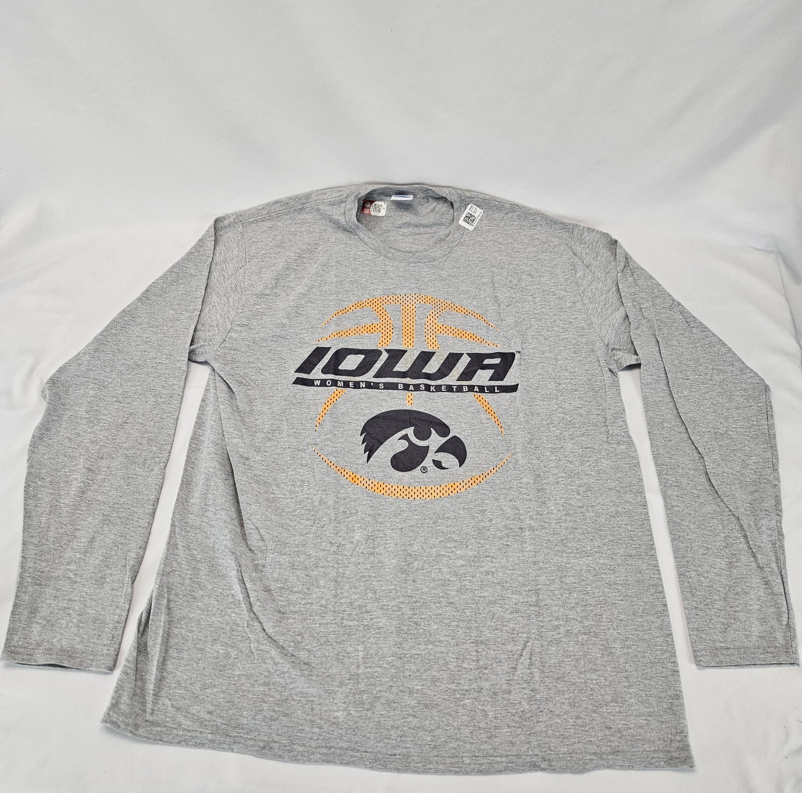 Iowa Hawkeyes Women's Basketball Rebound Gray Long Sleeve T-Shirt Unisex Sz XL