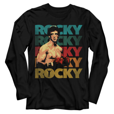 Rocky Movie Name Repeat Rocky Heavyweight Champion Men's Long Sleeve T Shirt