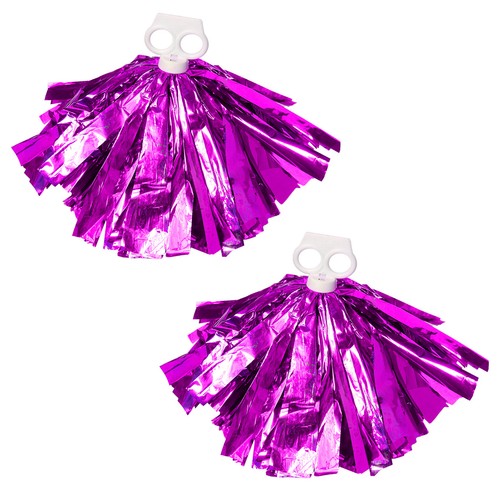 Kids 2 Pack Cheer Leader Shiny Pom Poms for Team Spirit Cheering Performance - 第 31/40 張圖片