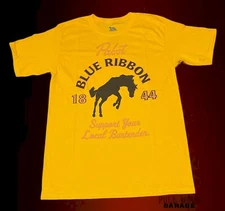 New Pabst Blue Ribbon Beer Horse Support Bartender Mens Vintage Classic T-Shirt