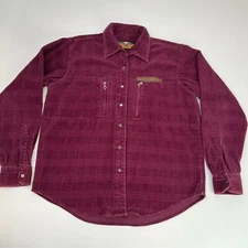 Harley Davidson Button Up Women Large Corduroy Plaid Pocket Shirt Moto Core Ex
