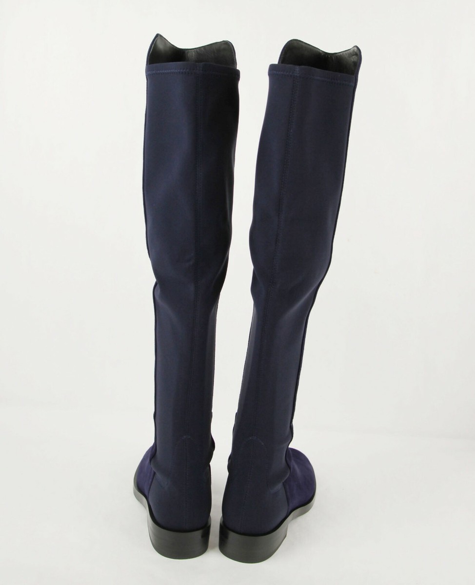 Stuart Weitzman Women's Keelan Dark Blue Suede just-over-the