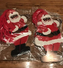 Lot 2 Packs Vintage Christmas Gift Tags w/Yarn Black Santa 1992