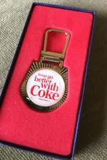 Vintage Coke Key Ring Fob 1960’s Unused With Box