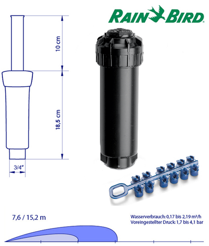 RainBird Versenkregner Getrieberegner Sprenkler Düsen 3504/5004 MPR