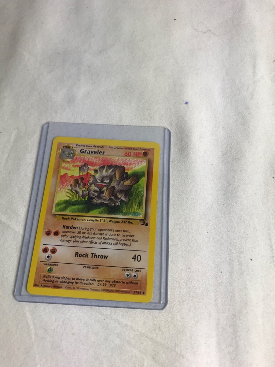 1995 graveler pokemon card value GRAVELER #37/62 POKÉMON CARD 1995 NEW