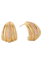 Do Everything in Love 14K Gold/White Gold Dipped Hera Pave CZ Post Earrings