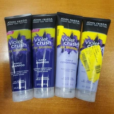 4 Pk: John Frieda Violet Crush Purple Shampoo & Conditioner 8.3oz ea (0353/0360)