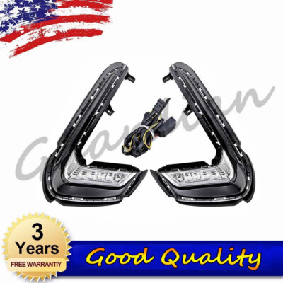 2PCS DRL Daytime Running Light Left + Right Lamp For Hyundai Elantra 2017-2018