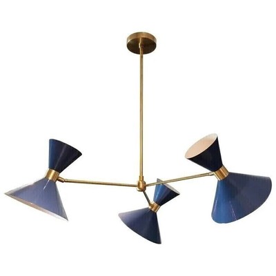 Modern Monarch 3 Arm Brass Pendant - Mid Century Sputnik Chandelier Ceiling