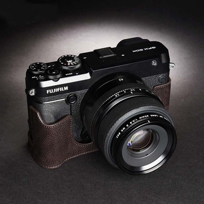 Handmade Genuine Real Leather Half Camera Case Cover Bag For Fujifilm GFX50R