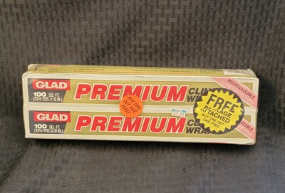 Vintage NOS Glad Premium Cling Wrap 2 Pack Double Buy One Get One Promo