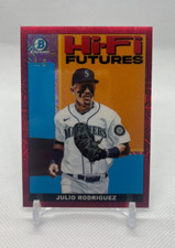 2022 Bowman Chrome #HIFI-4 Julio Rodriguez Hi-Fi Futures Red Mojo 2/5