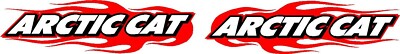 Arctic Cat snowmobile flame sticker decal set 2.5'' x 10'' left & right red