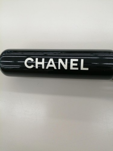 Auth CHANEL camellia Coco Mark Umbrella Polyester White Black Made in France - Picture 2 of 12