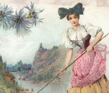 1893 Clarks ONT Thread National Flower Series Germany Rheinfels On The Rhein 3L