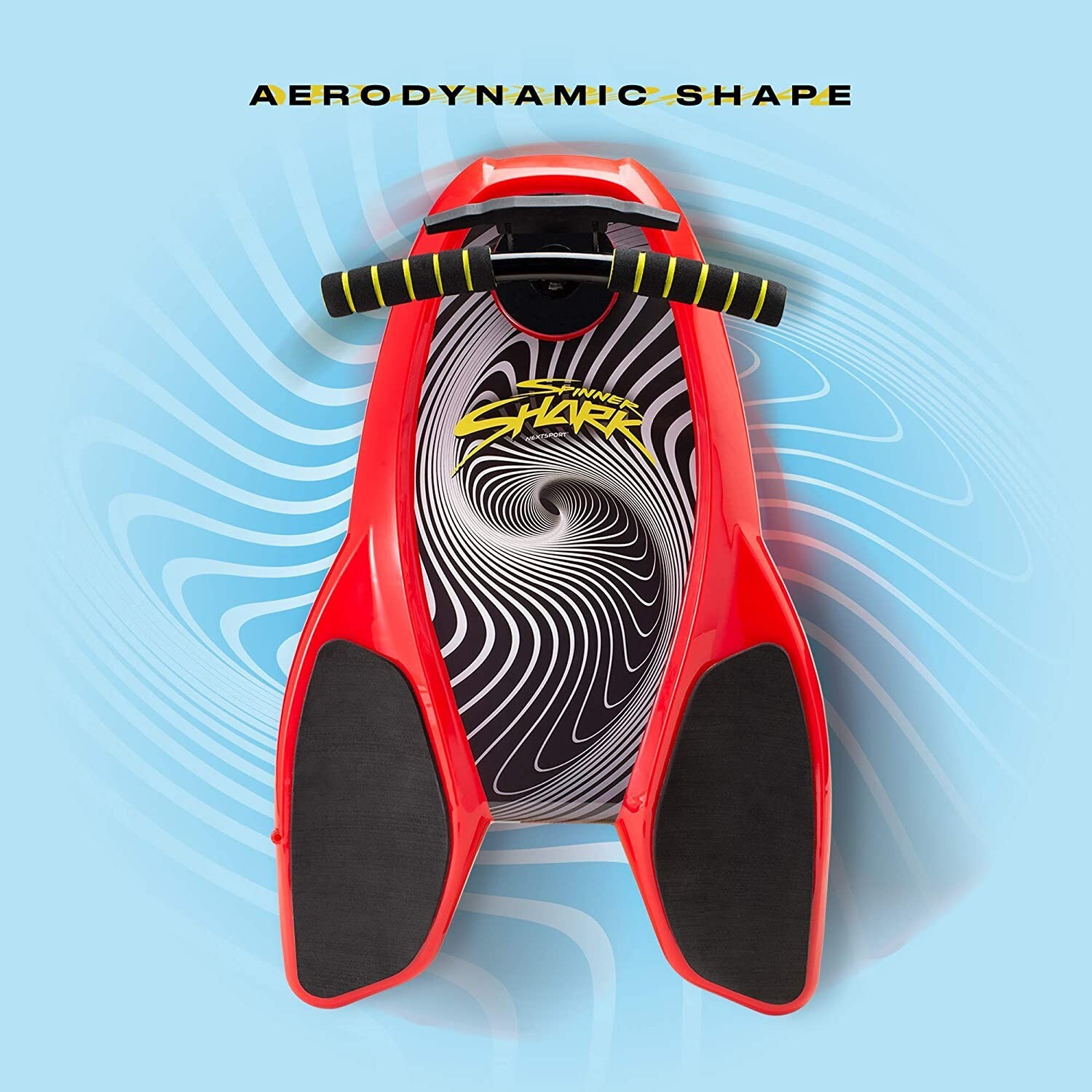 Red Spinner Shark Kneeboard Toy for Kids 6 Years and up, 74 mm wheels