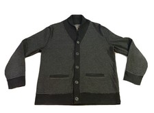 EXPRESS Men's Sz XL Dark Gray Stripe Button Up Cardigan  