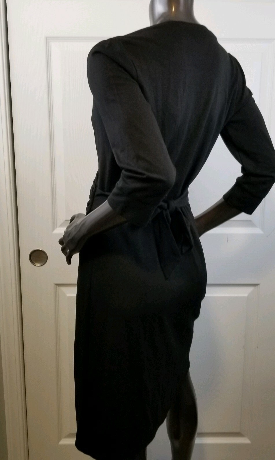 Ouges Wrap Cocktail Dress Size Medium Black 3/4 S… - image 5