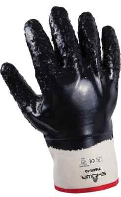Showa 7166R 10 Men's Large Nitri-Pro Coated Safety Cuff Rough 1, 12, 72 Pairs