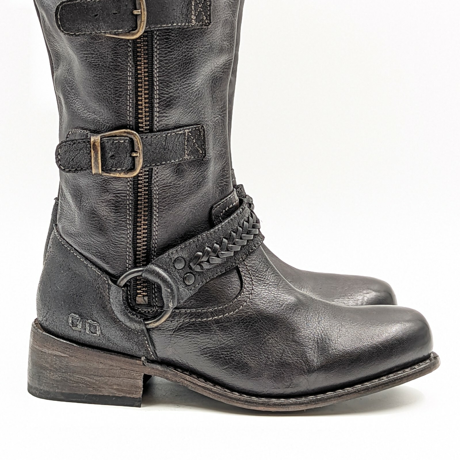 Bed Stu Women Skyla Black Leather Tall 