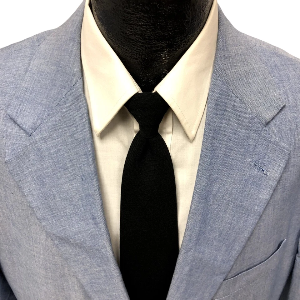 Adolfo Men's CHAMBRAY Cotton Sport Coat Blue Jacket Tropical Boating Blazer 44 R - Image 2 of 4