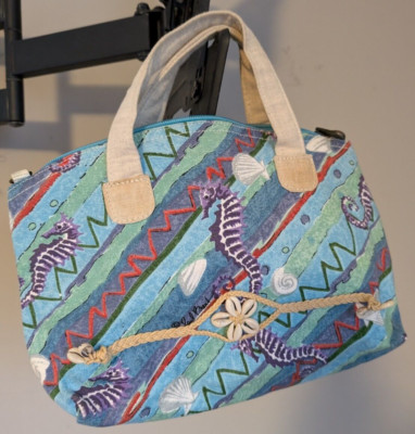 Paul Brent Coastal life seahorses Colorful Embroidered Bucket Bag Cruise Beach Paul Brent Tote Bag - Etsy main image 4