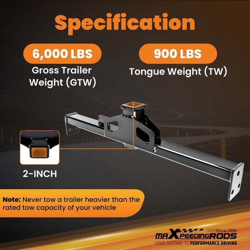 Class 3 Trailer Hitch For Sprinter 2500/3500 2007-2025 2" Receiver 6000lbs GTW - Picture 4 of 12