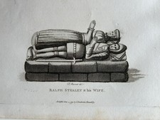 1795 Sir Ralph & Elizabeth de Staley of Stalybridge, Stone Effigy Mottram Church