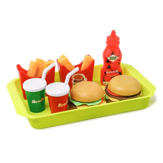 Plastic Picnic Burgers Party Kids Toys Fries Children Playing Food