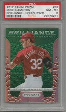 2012 Panini Prizm Josh Hamilton Brilliance Green Prizm PSA 8