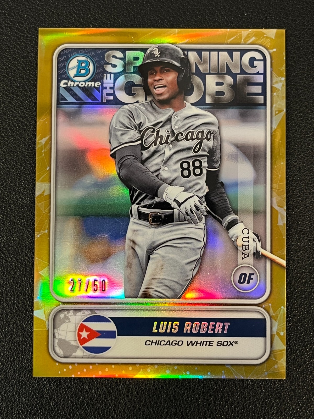 Luis Robert 2020 Bowman Chrome Spanning The Globe Gold Refractor /50 White Sox