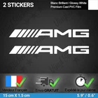 2 Stickers for AMG Mercedes Logo White Deco Rearview Mirror Rocker Pro Sport