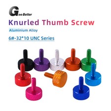 UNC6 -32 10 Aluminium Alloy Flat Knurled Thumb Screw For DIY Case Handgrip Bolts
