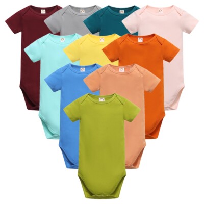 Beonon Baby Bodysuits Short Sleeve Unisex 100% Organic Cotton 10-pack 