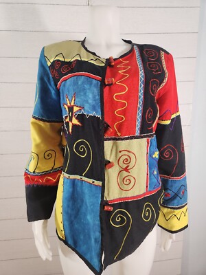 Drapers & Damons Women s Large Artsy Patchwork Embroidered Vintage 