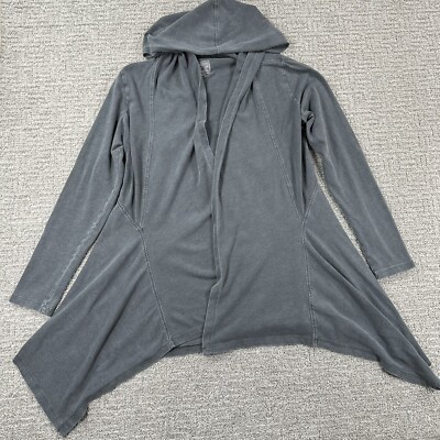 Ugg Sweater Medium M Grey Hooded Cardigan Open Front