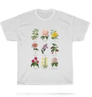 Vintage Botanical Floral Flower Chart Naturalist Nature Plant T-Shirt Unisex NEW
