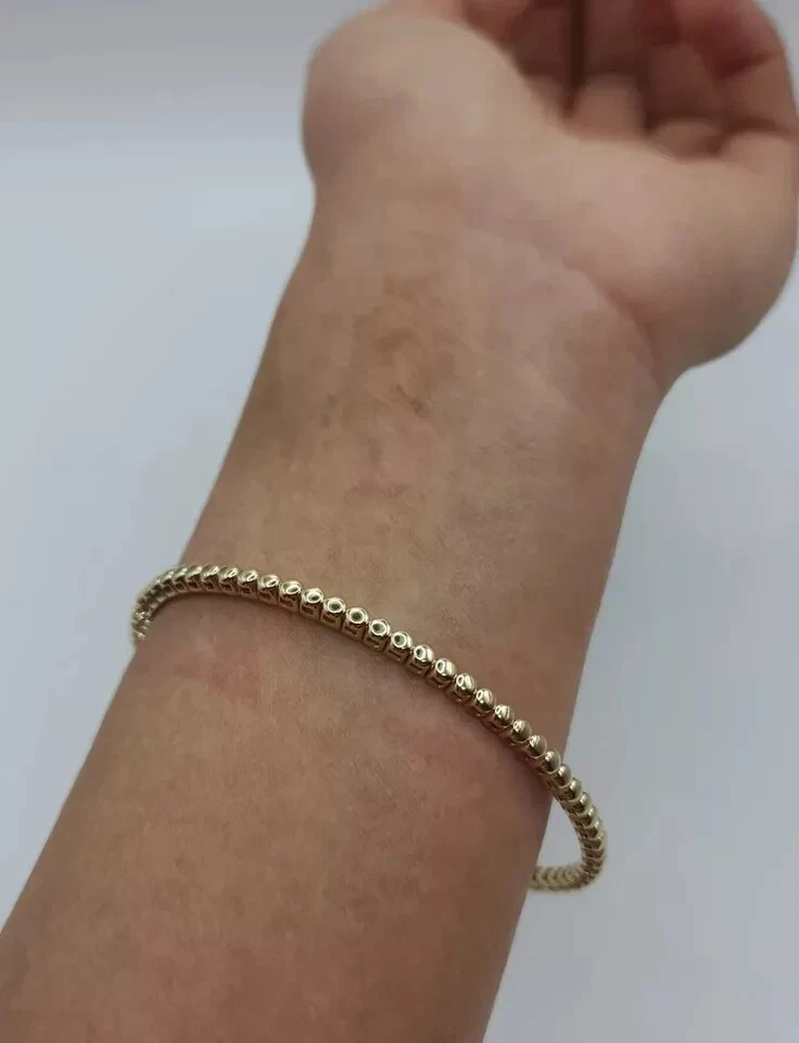 3Ct Round Lab Created Diamond Women's Bangle Bracelet 14K Yellow Gold Plated 7" - Image 3 of 3