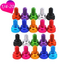 Aluminium Knurled Thumb Screw Inch 1/4-20 Hand Grip Knob Bolts Coloured Din 464