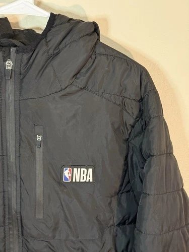 Mens NBA Lightweight Packable Puffer Zip Front Hooded Jacket Size M image 12