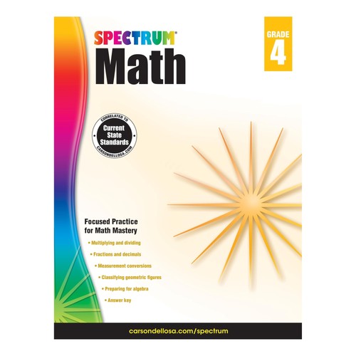 Spectrum Math Workbook, Grade 4 Very Good