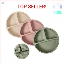 WeeSprout Suction Plates for Babies  Toddlers - 100 Silicone, Dinnerware Stays