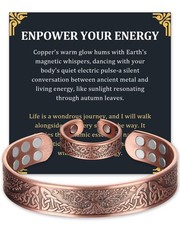 Fashtour Copper Bracelet for Men, 99.99 Pure One Size, copper356-18