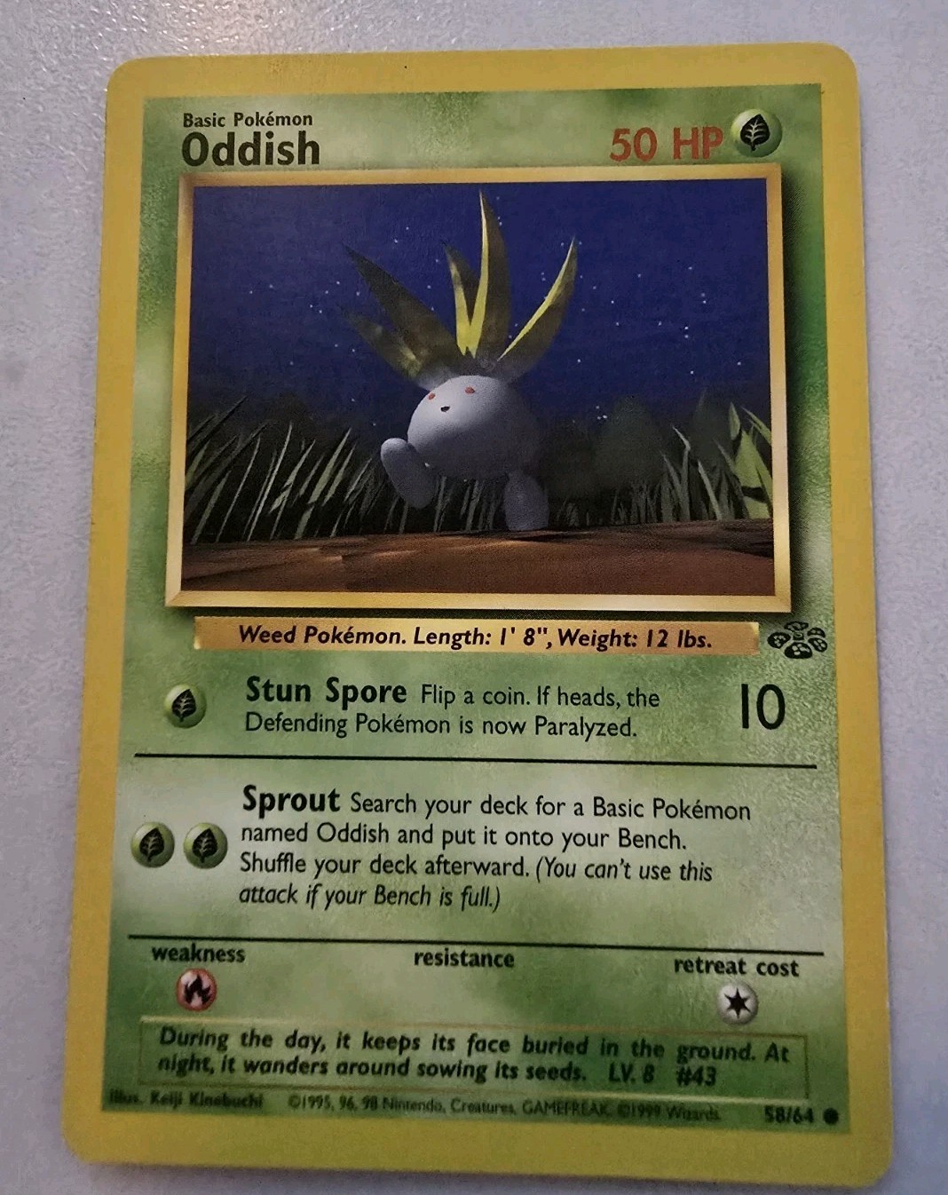 Oddish 58/64 Pokemon Card Jungle Set NM