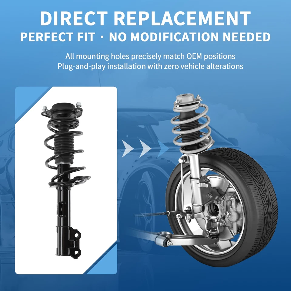 2Pcs Front Complete Shocks Struts for 08-14 Dodge Avenger 07-10 Chrysler Sebring — 第 2/4 张图片