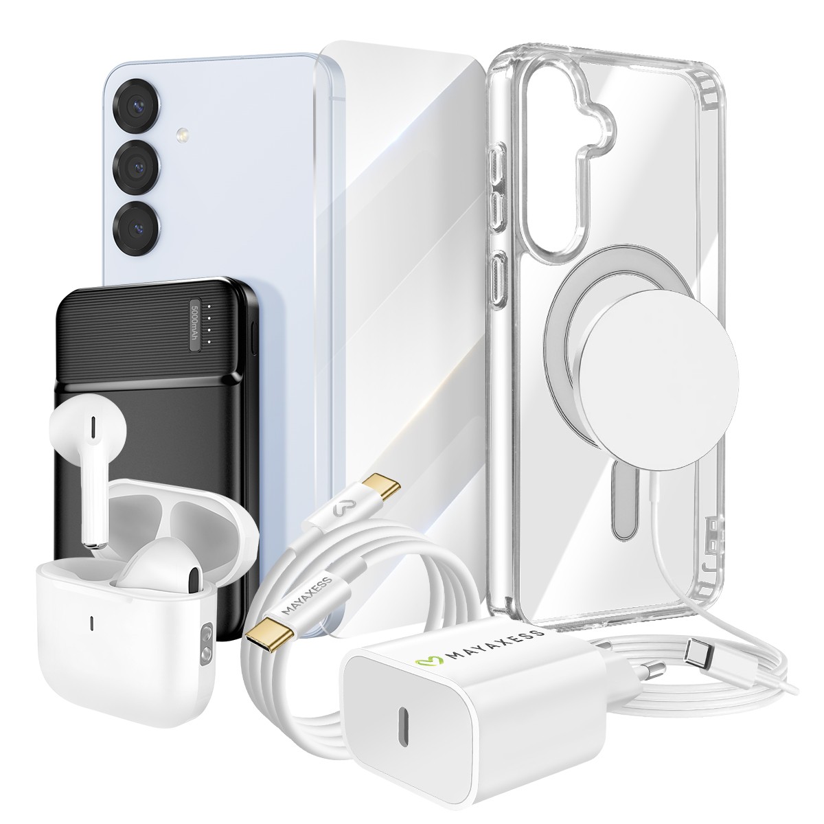 Pack Elite Galaxy S25 Plus chargeur rapide coque antichoc et batterie 10000mAh
